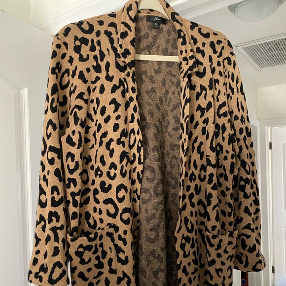J. Crew Sweaters - J. Crew Sophie Open-Front Sweater Blazer - Leopard - M